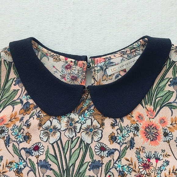 LAUREN CONRAD Floral Sleeveless Peter Pan Collar Dress NWOT - Picture 5 of 10
